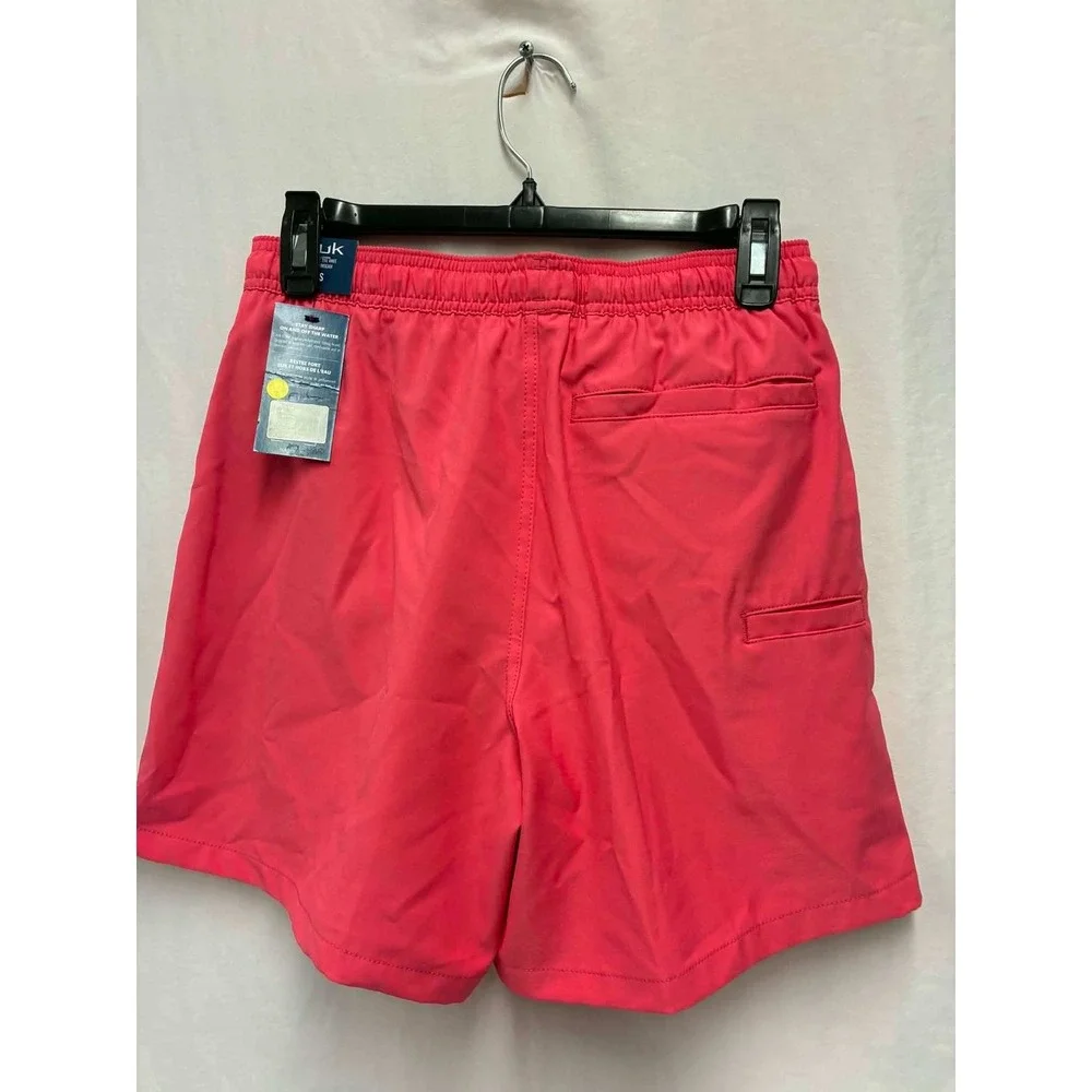 Huk Swim Trunks Mens S Coral Pink Drawstring Mesh Lined Performance Swim Shorts
